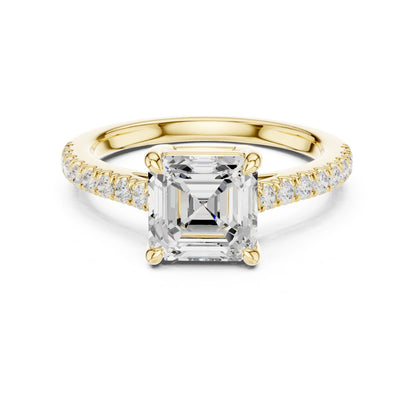Emerald Lab Grown Diamond Pave Engagement Ring
