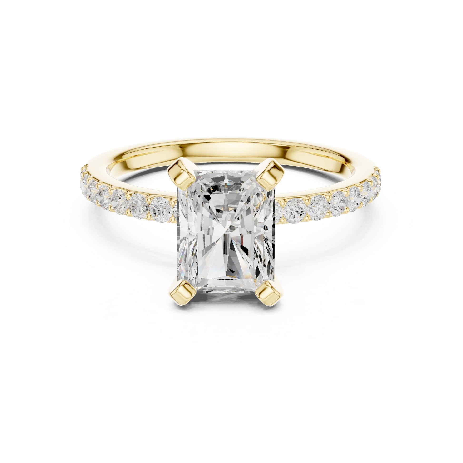 Emerald Lab Grown Diamond Pave Engagement Ring