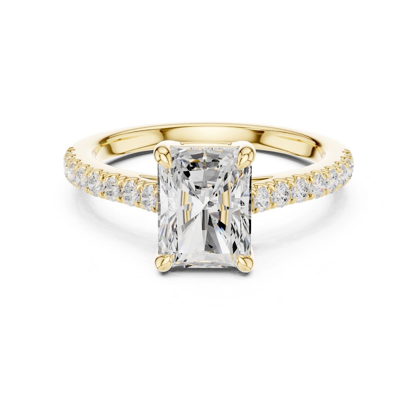 Emerald Lab Grown Diamond Pave Engagement Ring