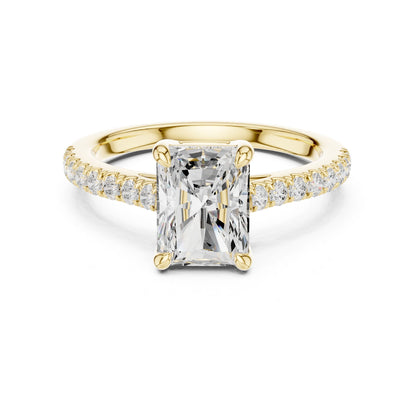 Emerald Lab Grown Diamond Pave Engagement Ring