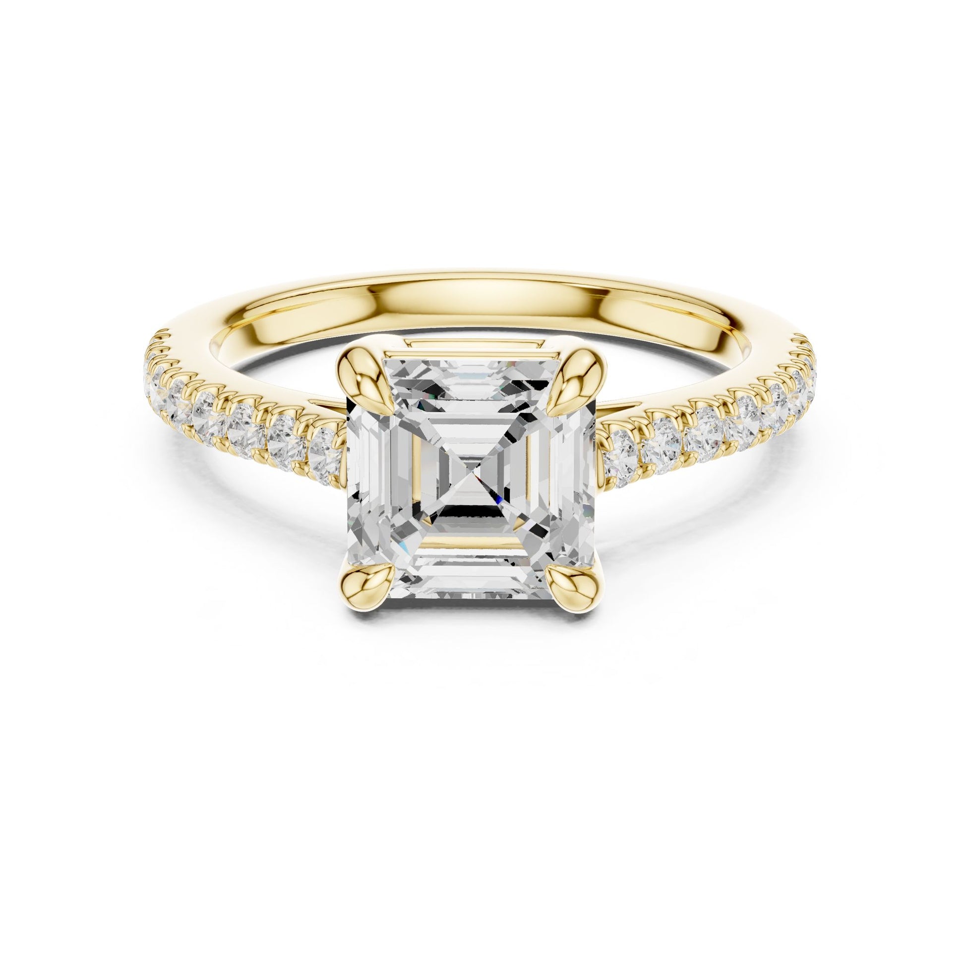 Emerald Lab Grown Diamond Pave Engagement Ring