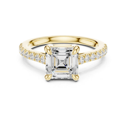 Emerald Lab Grown Diamond Pave Engagement Ring