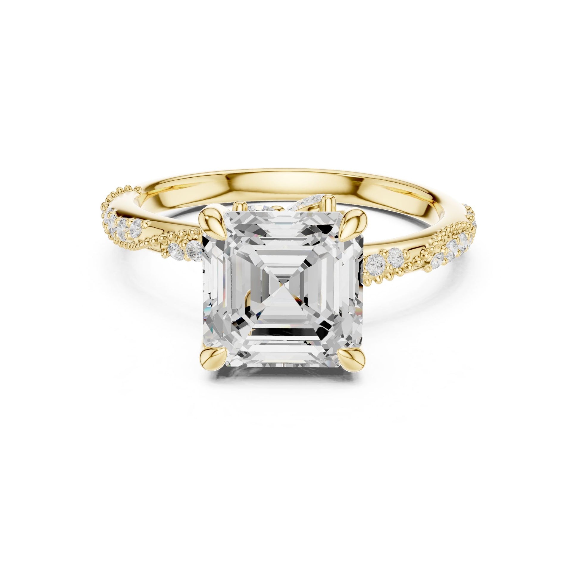 Emerald Lab Grown Diamond Pave Engagement Ring
