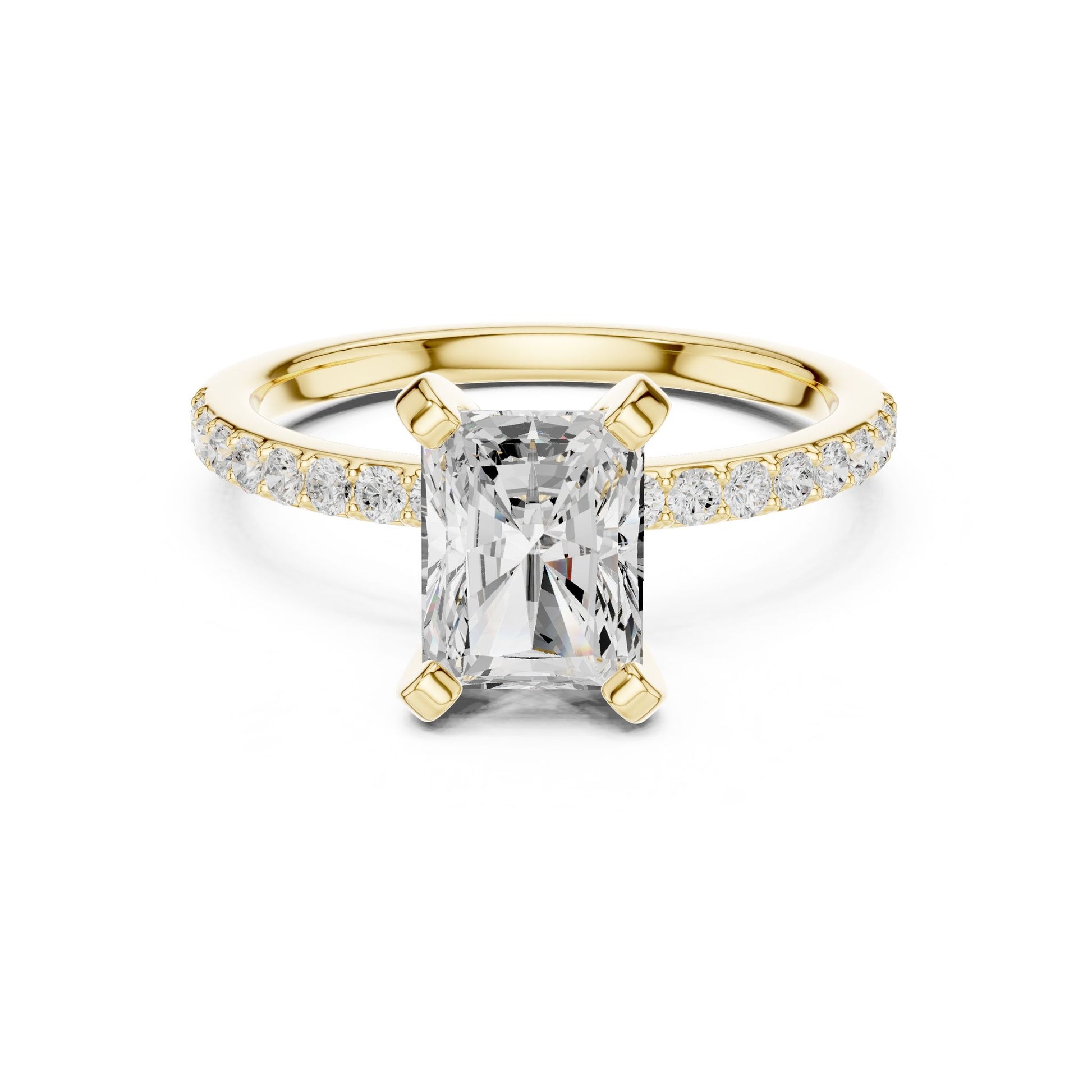 Emerald Lab Grown Diamond Pave Engagement Ring