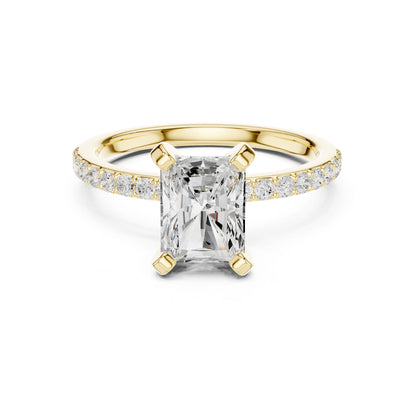 Emerald Lab Grown Diamond Pave Engagement Ring