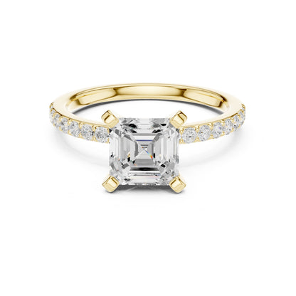 Emerald Lab Grown Diamond Pave Engagement Ring