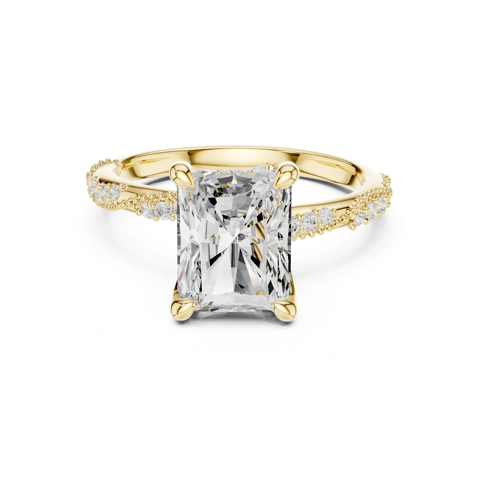 Emerald Lab Grown Diamond Pave Engagement Ring