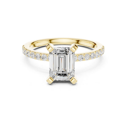Emerald Lab Grown Diamond Pave Engagement Ring