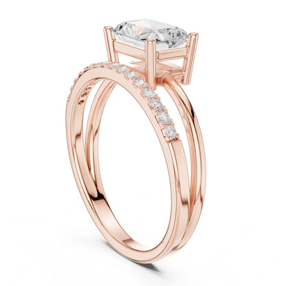 Emerald Lab Grown Diamond Side-Stone Engagement Ring