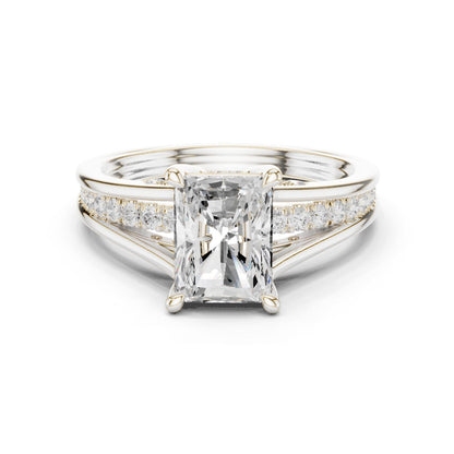 Emerald Lab Grown Diamond Side-Stone Engagement Ring