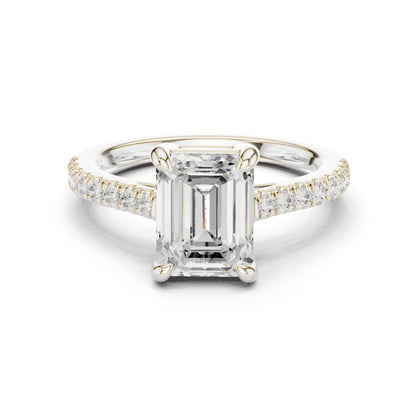 Emerald Lab Grown Diamond Side-Stone Engagement Ring