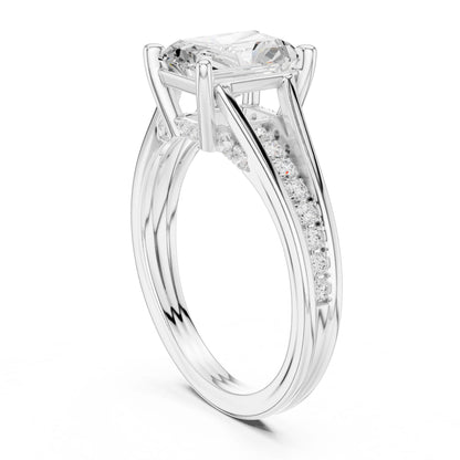 Emerald Lab Grown Diamond Side-Stone Engagement Ring