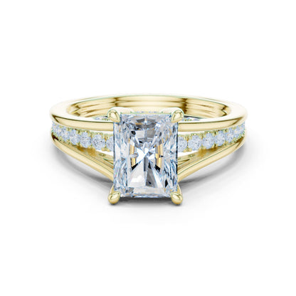 Emerald Lab Grown Diamond Side-Stone Engagement Ring