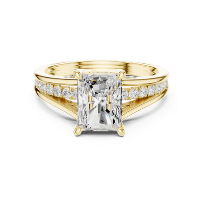 Emerald Lab Grown Diamond Side-Stone Engagement Ring