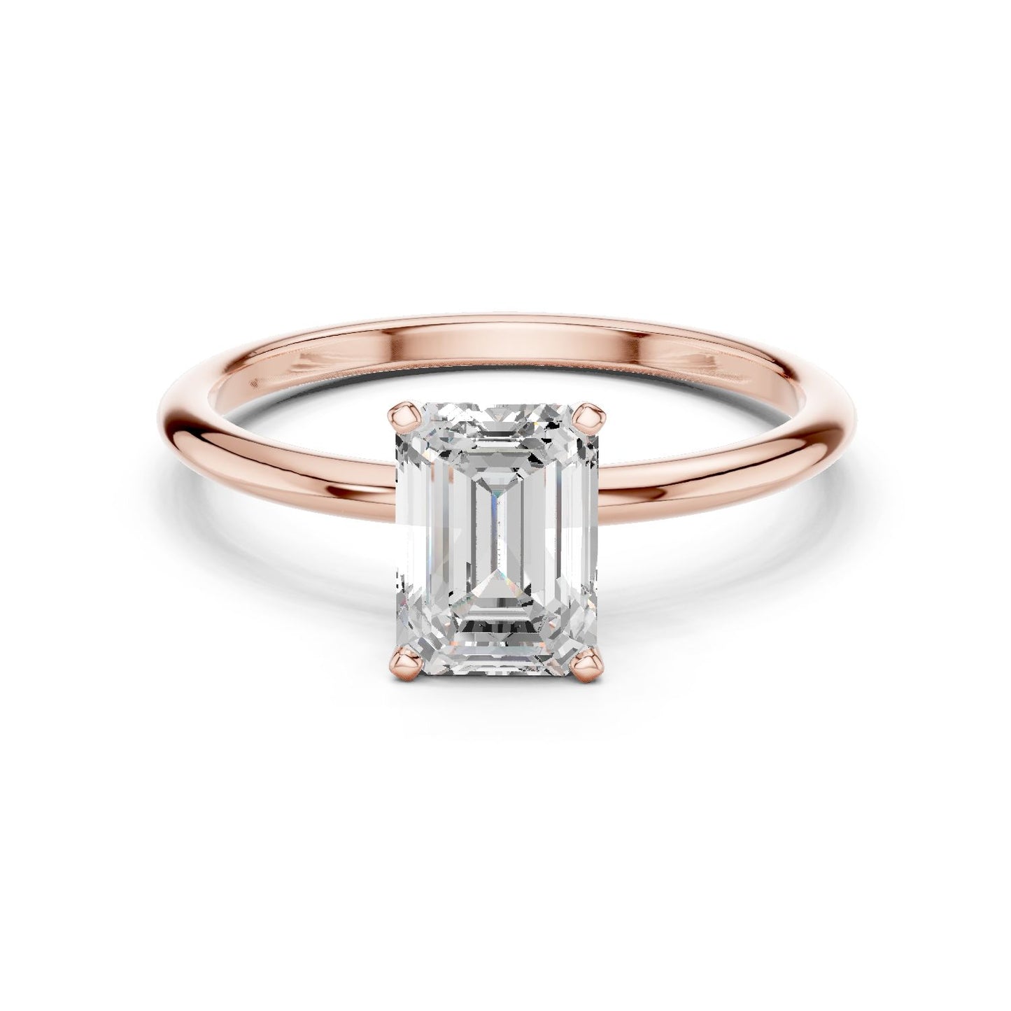 Emerald Lab Grown Diamond Solitaire Engagement Ring