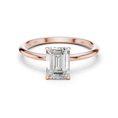 Emerald Lab Grown Diamond Solitaire Engagement Ring