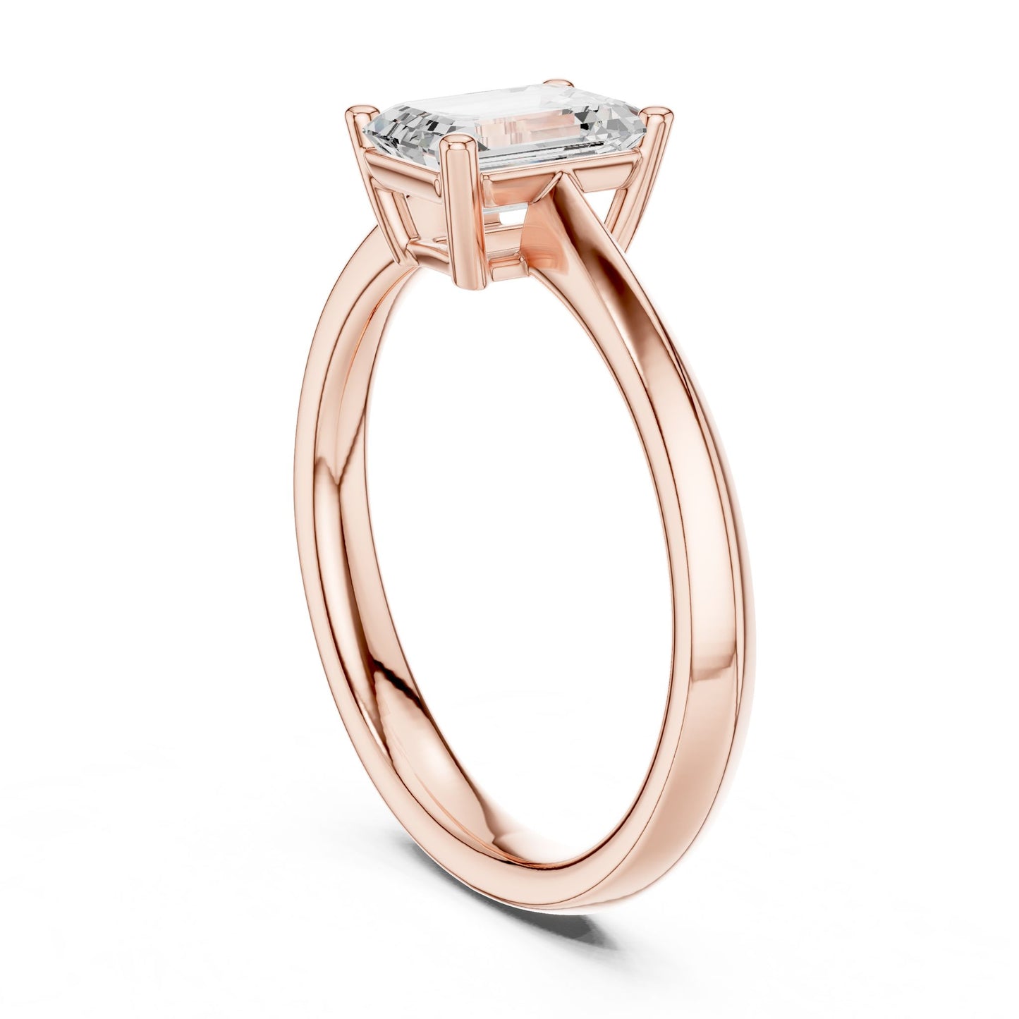 Emerald Lab Grown Diamond Solitaire Engagement Ring