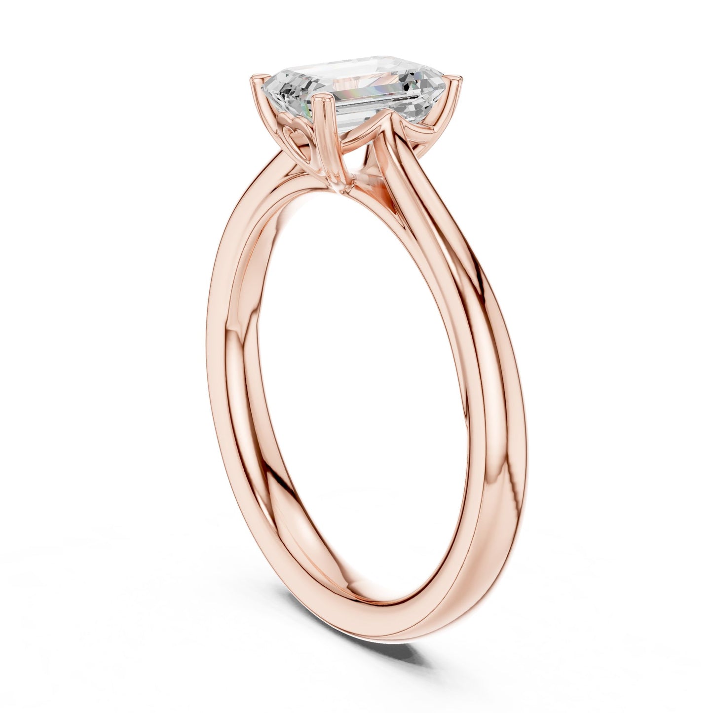 Emerald Lab Grown Diamond Solitaire Engagement Ring
