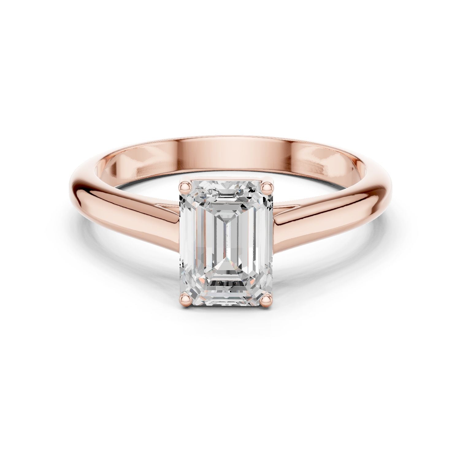 Emerald Lab Grown Diamond Solitaire Engagement Ring