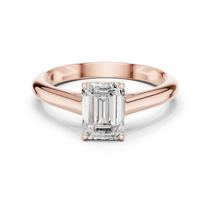 Emerald Lab Grown Diamond Solitaire Engagement Ring
