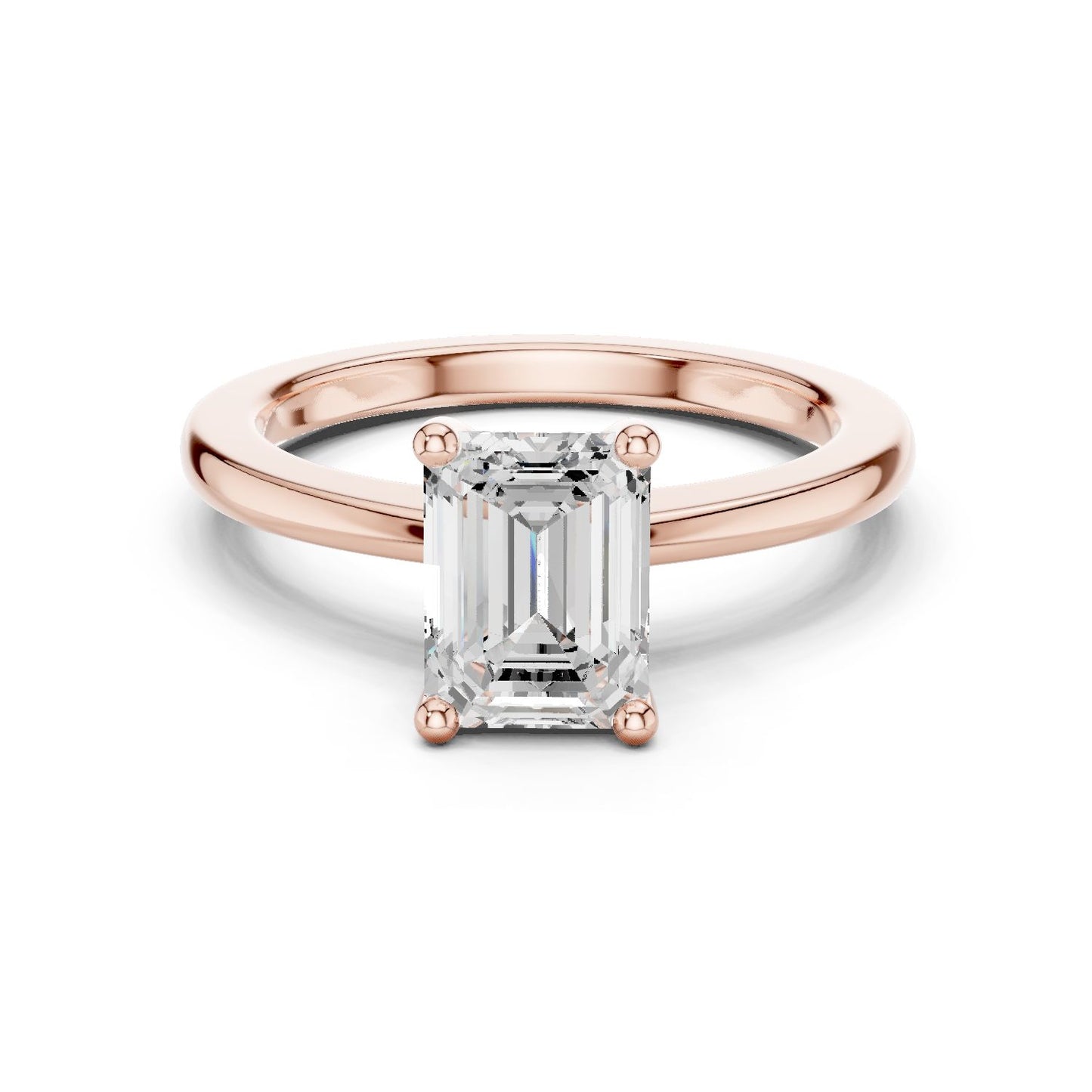 Emerald Lab Grown Diamond Solitaire Engagement Ring