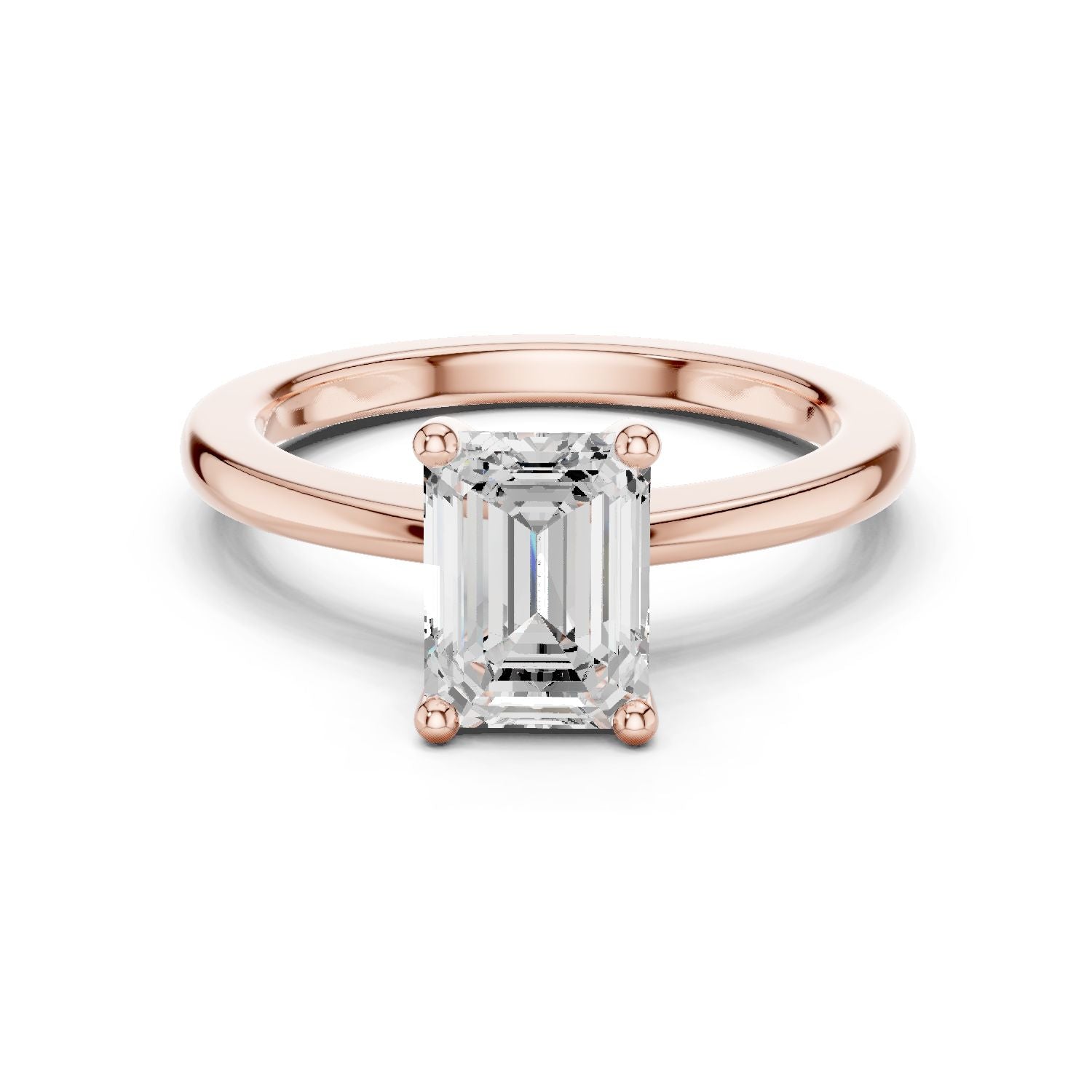 Emerald Lab Grown Diamond Solitaire Engagement Ring