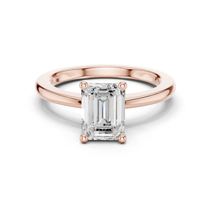 Emerald Lab Grown Diamond Solitaire Engagement Ring