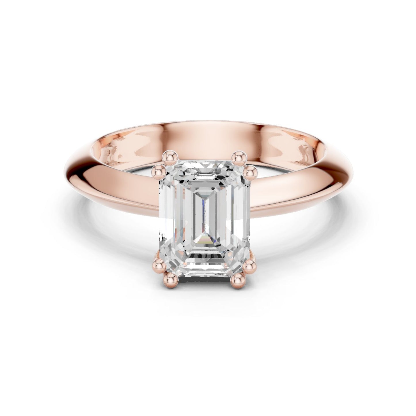 Emerald Lab Grown Diamond Solitaire Engagement Ring