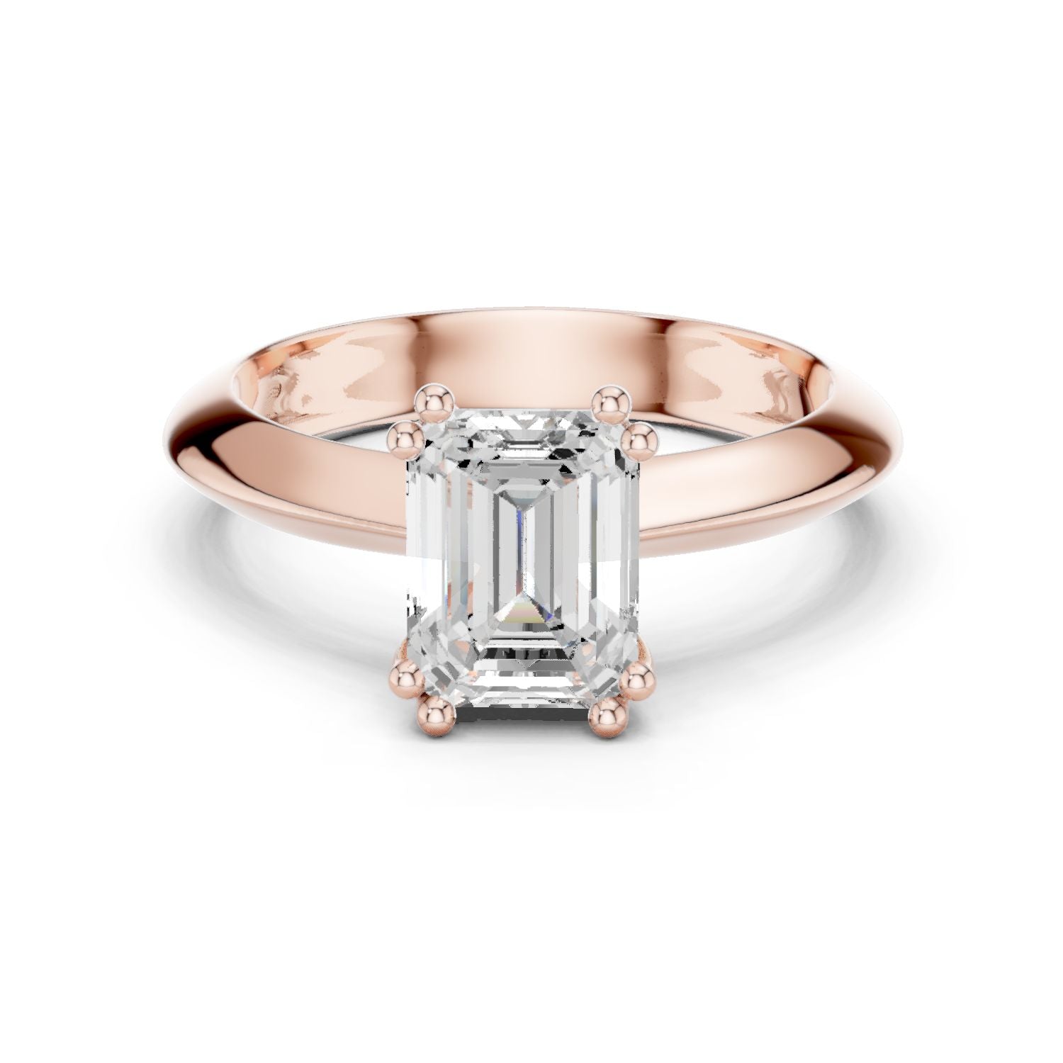 Emerald Lab Grown Diamond Solitaire Engagement Ring