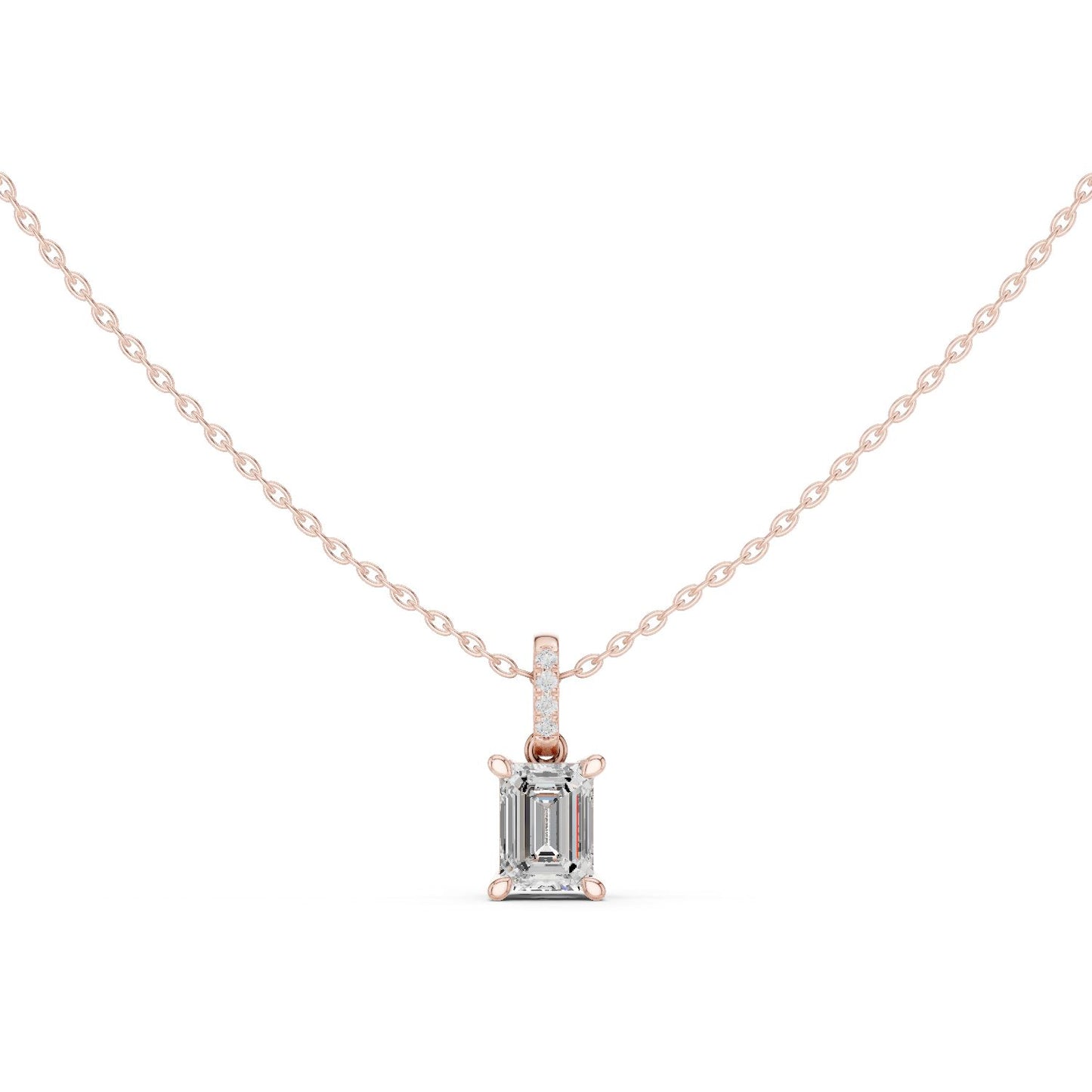 Emerald Lab Grown Diamond Pendant