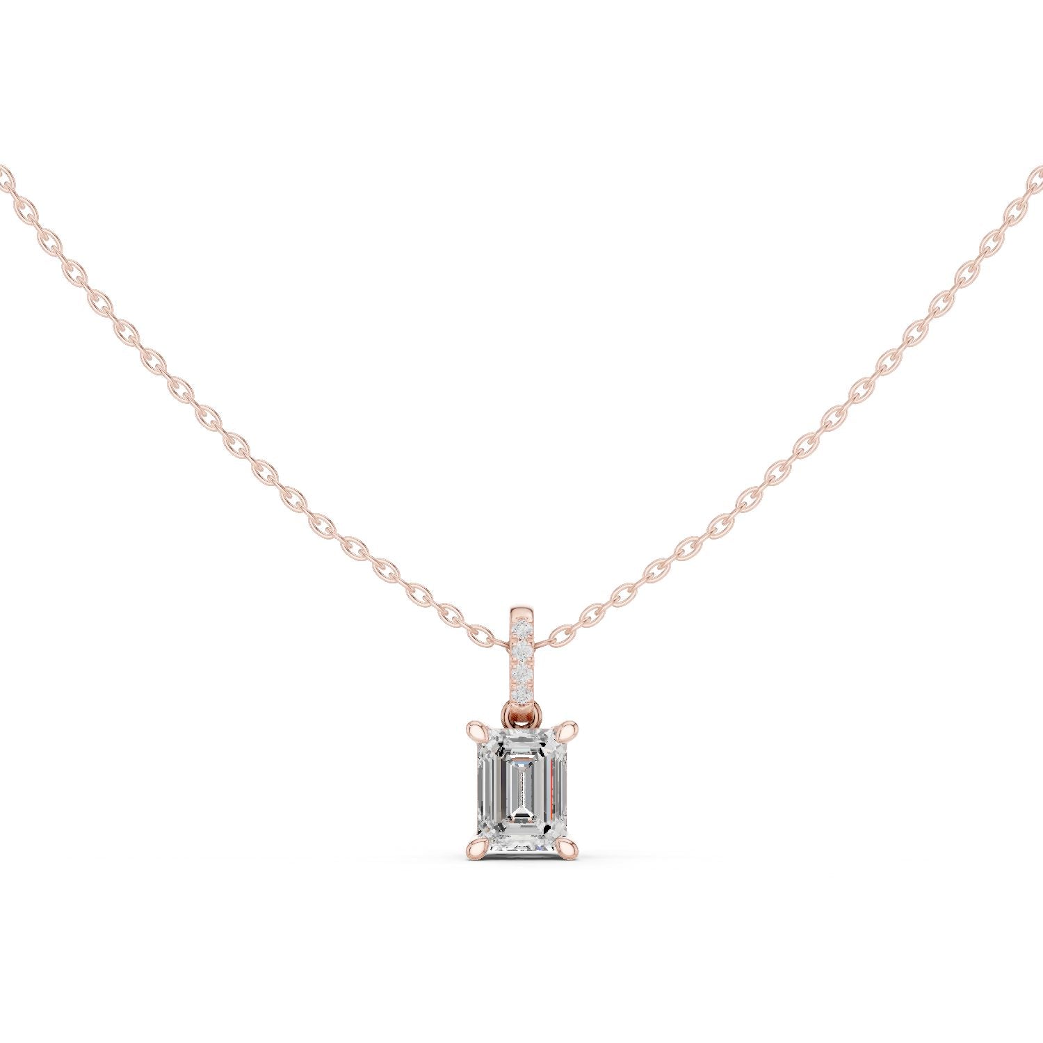 Emerald Lab Grown Diamond Pendant