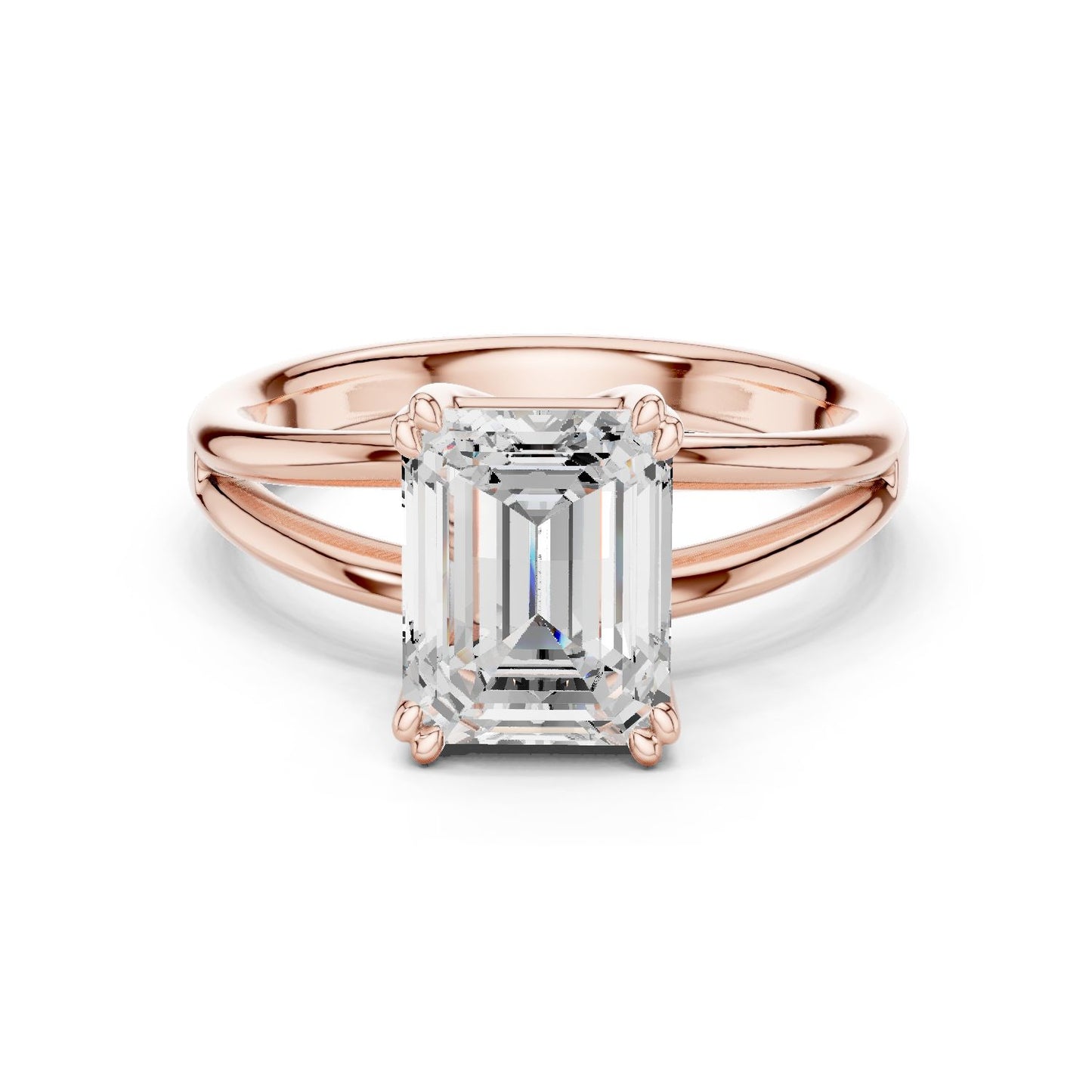 Emerald Lab Grown Diamond Solitaire Engagement Ring