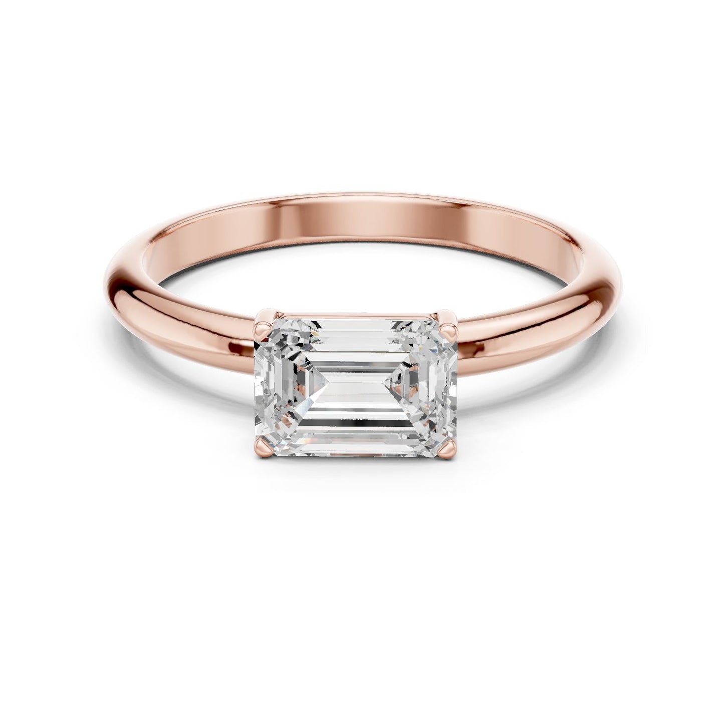 Emerald Lab Grown Diamond Solitaire Engagement Ring