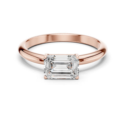 Emerald Lab Grown Diamond Solitaire Engagement Ring
