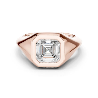 Emerald Lab Grown Diamond Solitaire Engagement Ring
