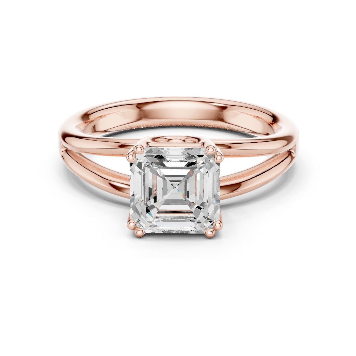 Emerald Lab Grown Diamond Solitaire Engagement Ring