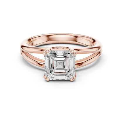 Emerald Lab Grown Diamond Solitaire Engagement Ring