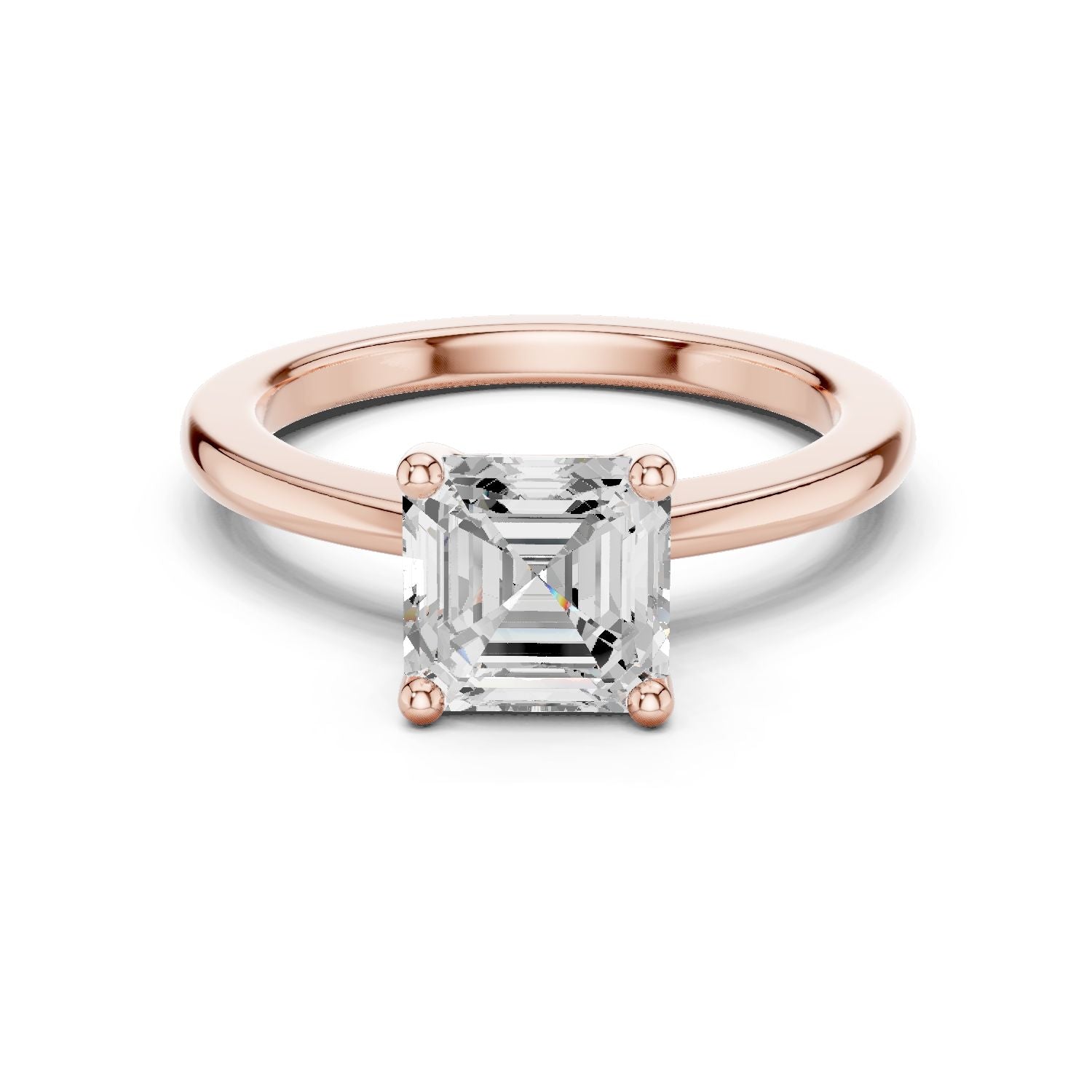Emerald Lab Grown Diamond Solitaire Engagement Ring