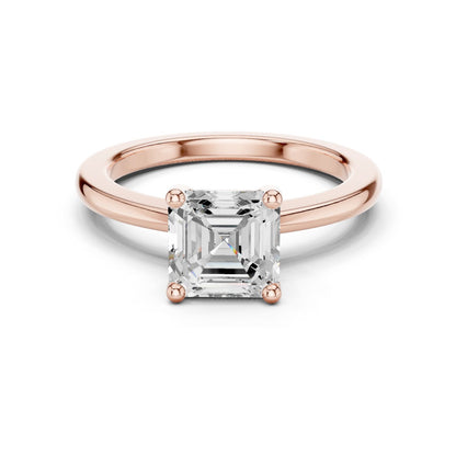 Emerald Lab Grown Diamond Solitaire Engagement Ring