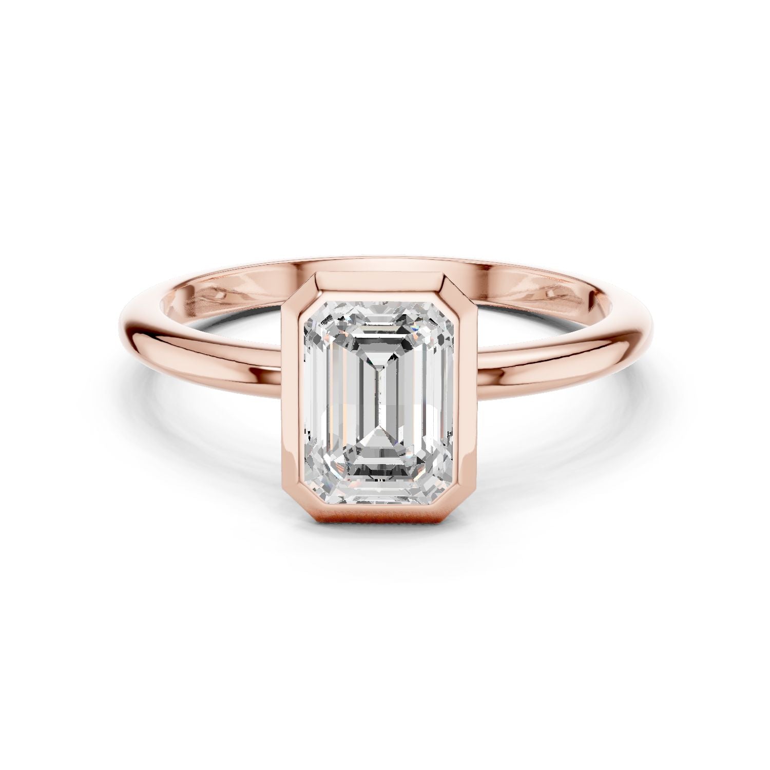 Emerald Lab Grown Diamond Solitaire Engagement Ring