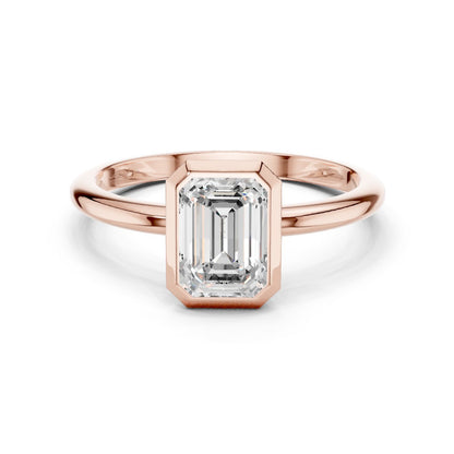 Emerald Lab Grown Diamond Solitaire Engagement Ring