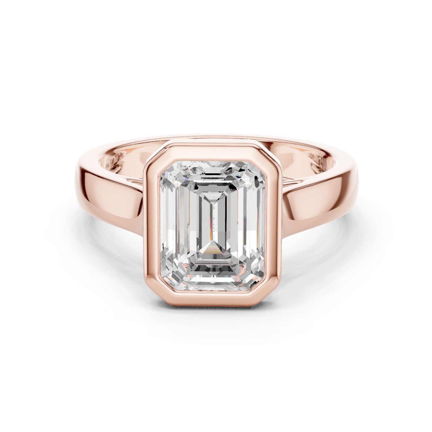 Emerald Lab Grown Diamond Solitaire Engagement Ring