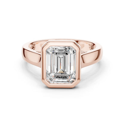 Emerald Lab Grown Diamond Solitaire Engagement Ring