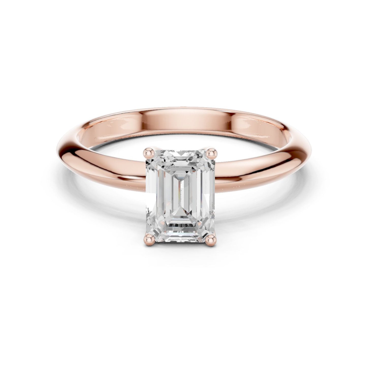 Emerald Lab Grown Diamond Solitaire Engagement Ring