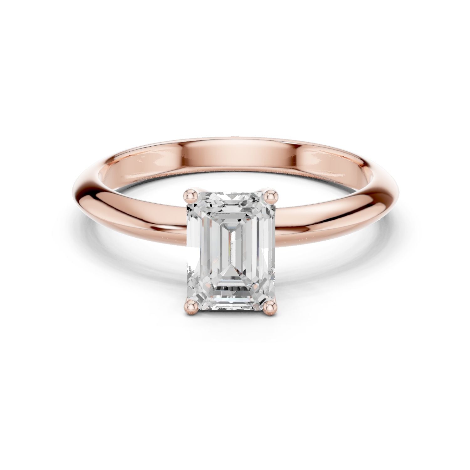 Emerald Lab Grown Diamond Solitaire Engagement Ring