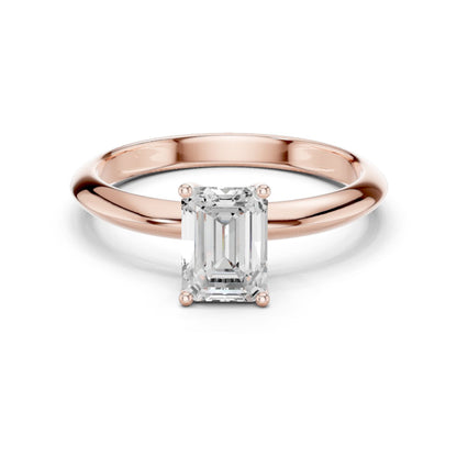 Emerald Lab Grown Diamond Solitaire Engagement Ring