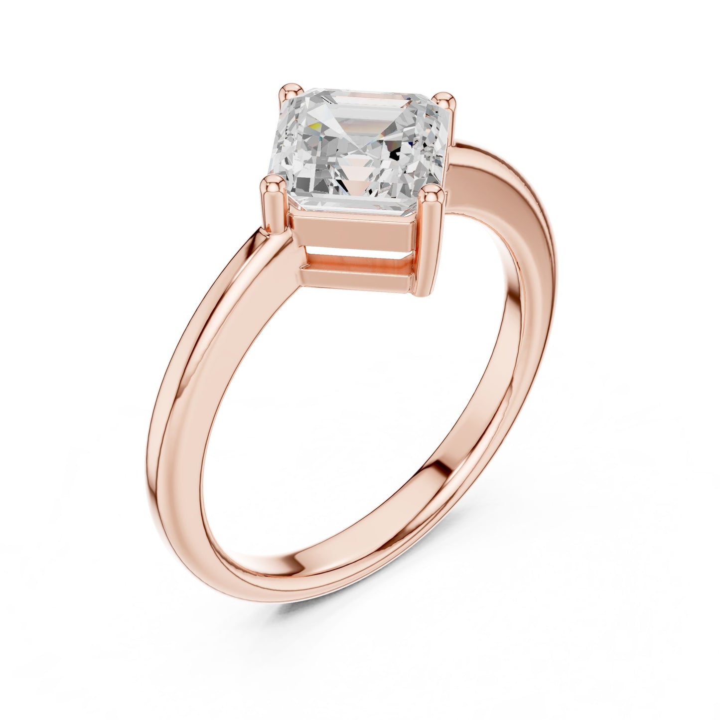 Emerald Lab Grown Diamond Solitaire Engagement Ring