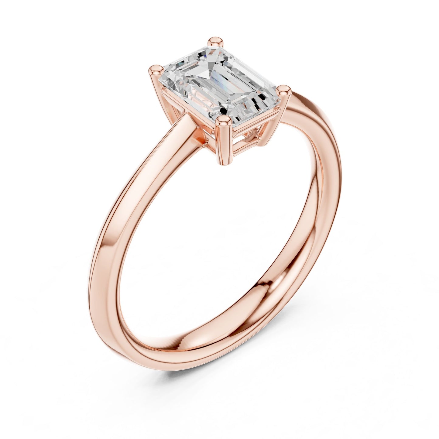 Emerald Lab Grown Diamond Solitaire Engagement Ring