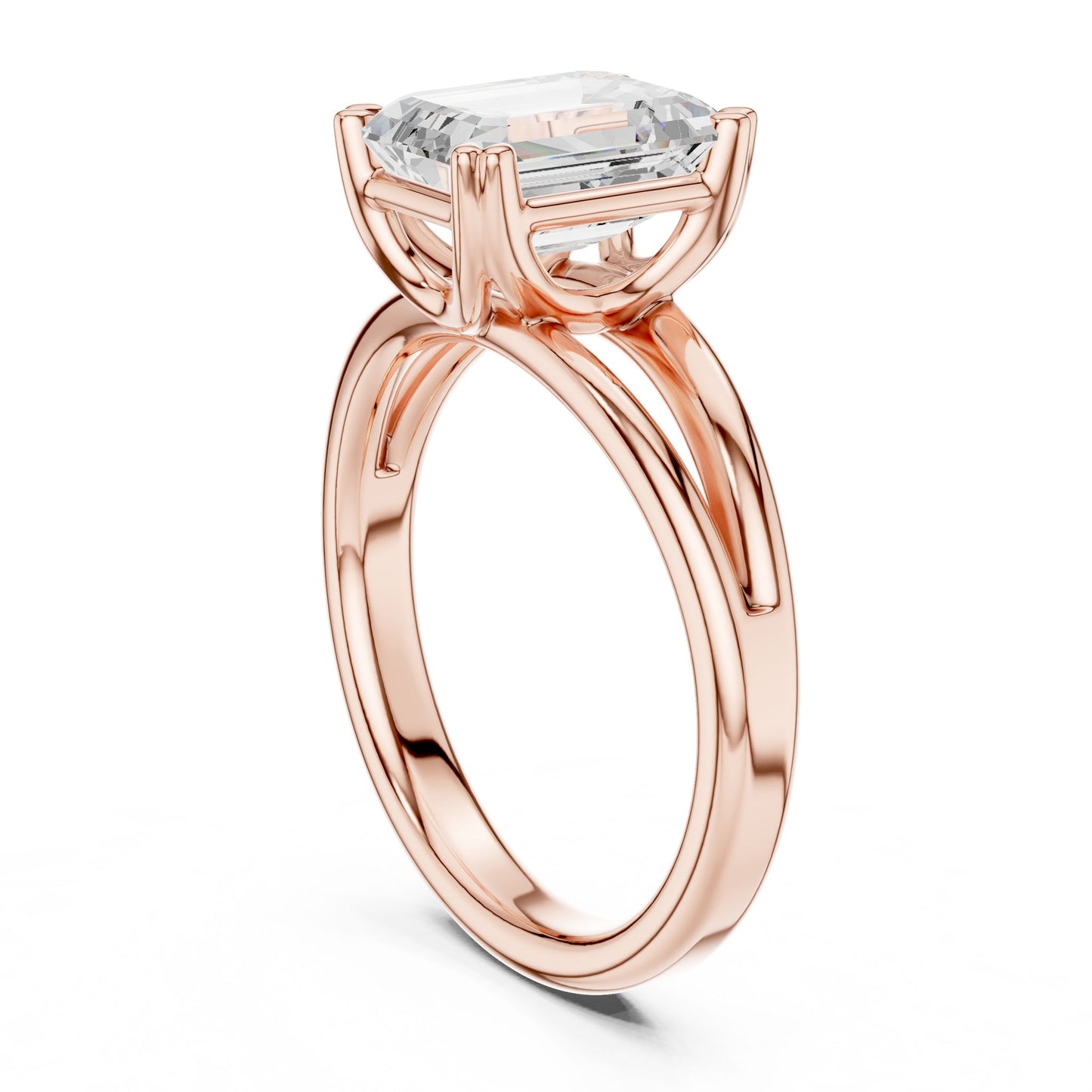 Emerald Lab Grown Diamond Solitaire Engagement Ring