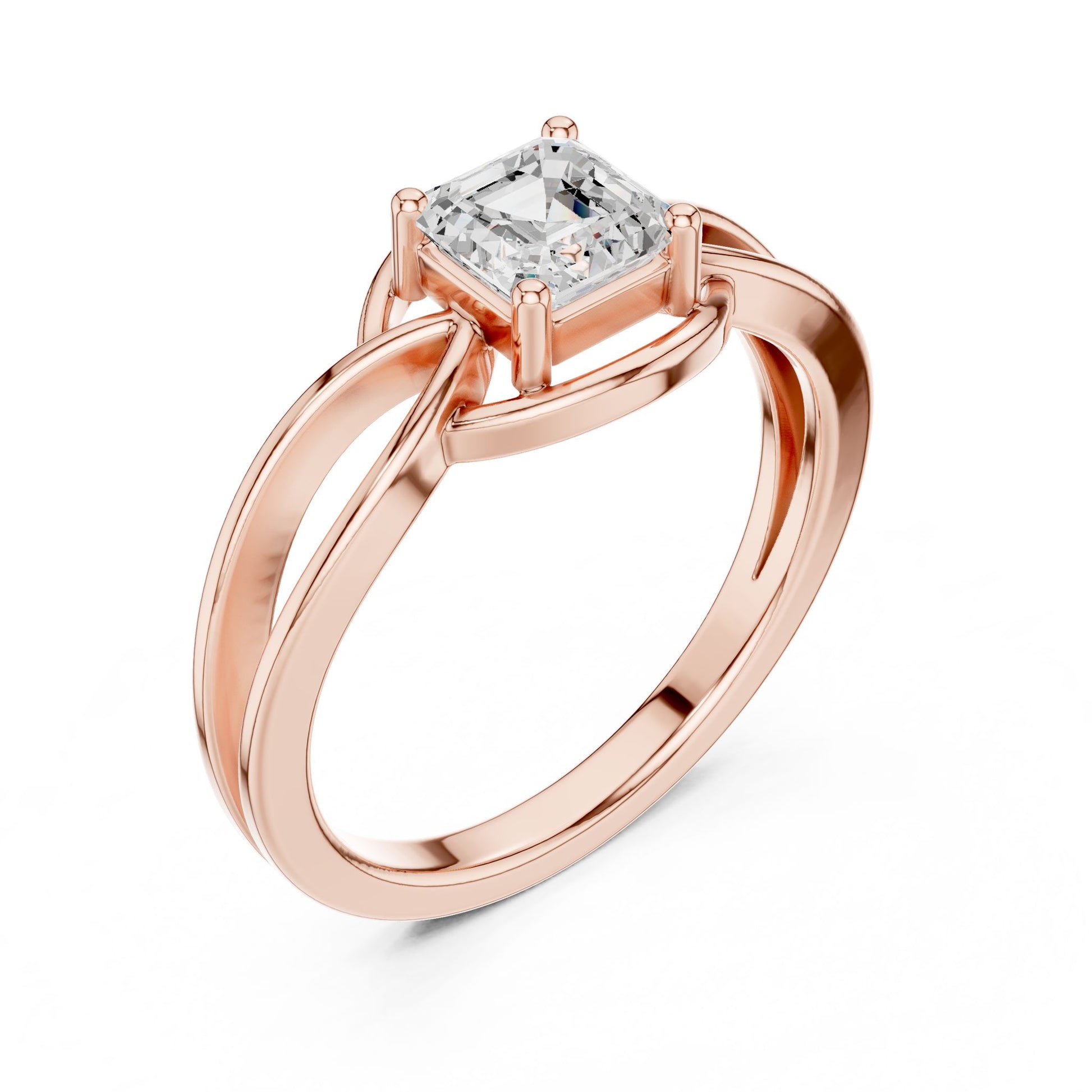 Emerald Lab Grown Diamond Solitaire Engagement Ring